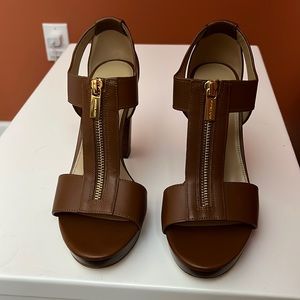 Michael Kors brown shoes, wore once, size 8
